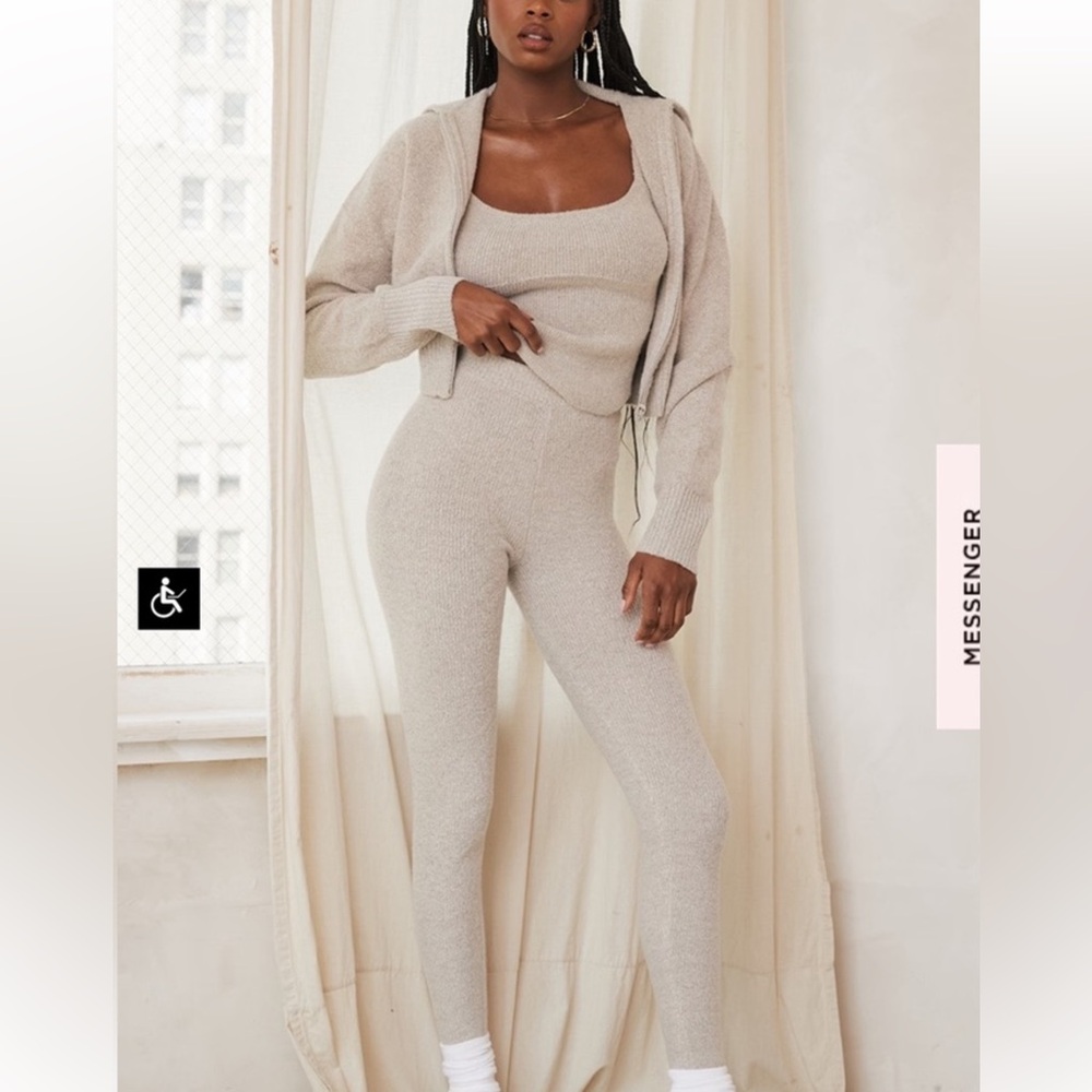 House of CB Beige Knit Jumpsuit
